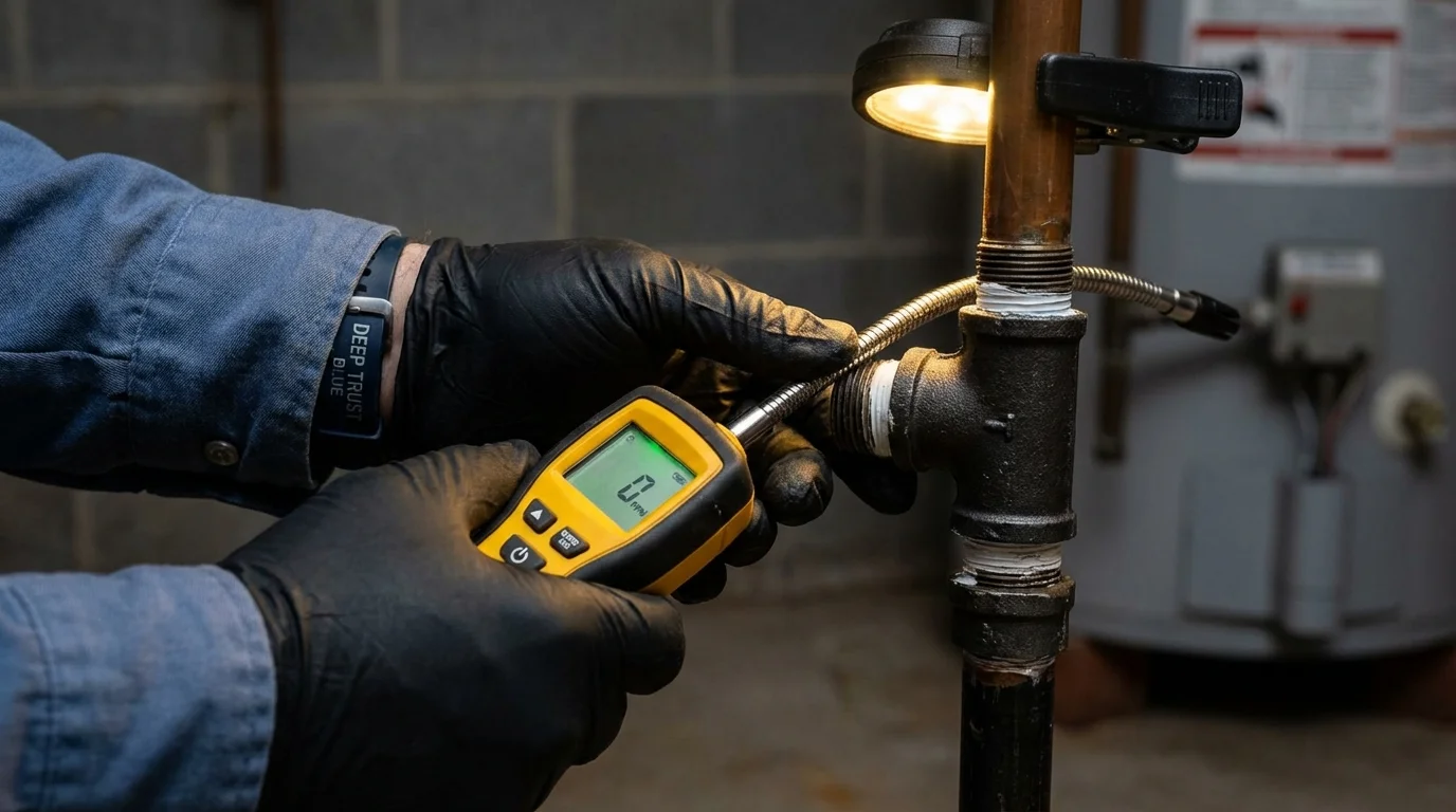 Gas leak detection with electronic sniffer by Johns Plumbing LLC in Lugoff