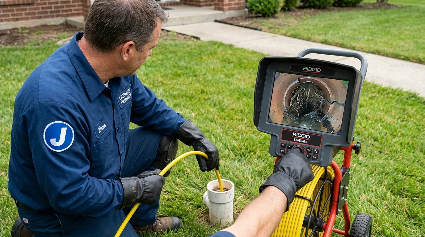 Sewer camera inspection being performed by Johns Plumbing LLC in Lugoff